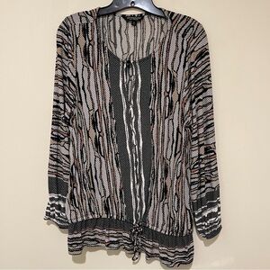 Liverpool Black, White & Tan Animal Print Top